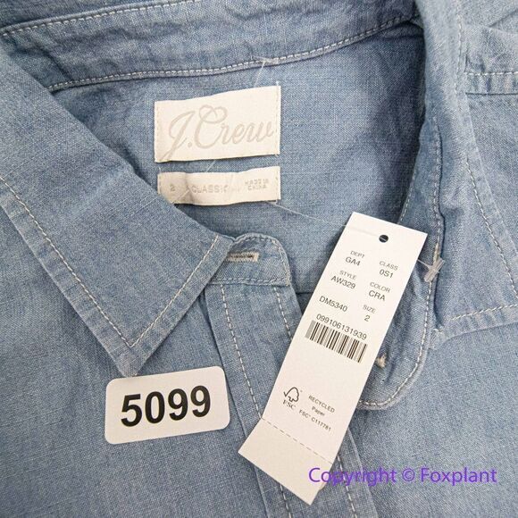 NEW J. Crew Classic-fit Chambray Shirt dress, size 2 - Picture 15 of 16